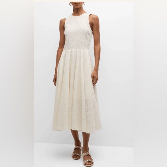 FRAME
Eyelet Cotton Fit-&-Flare Midi-Dress - Picture 8 of 13